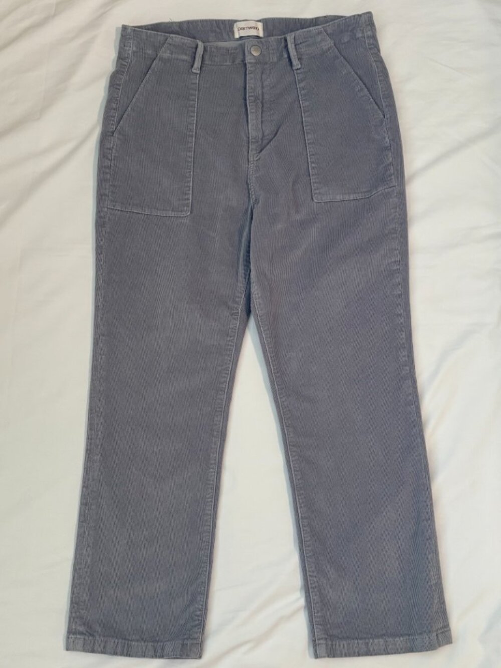 Driftwood Palmer Grey Corduroy Utility Straight Leg Pants 29 DW-P42456A